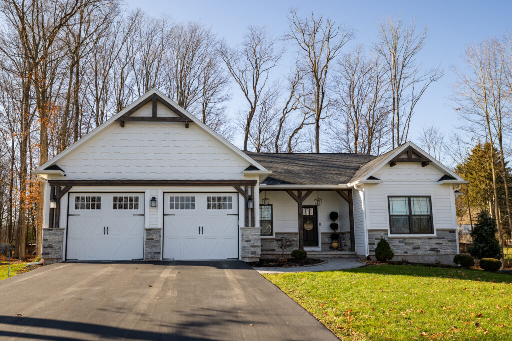 White barn garage doors