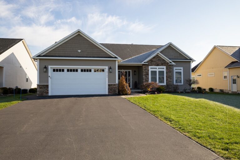 Genson white door brown house